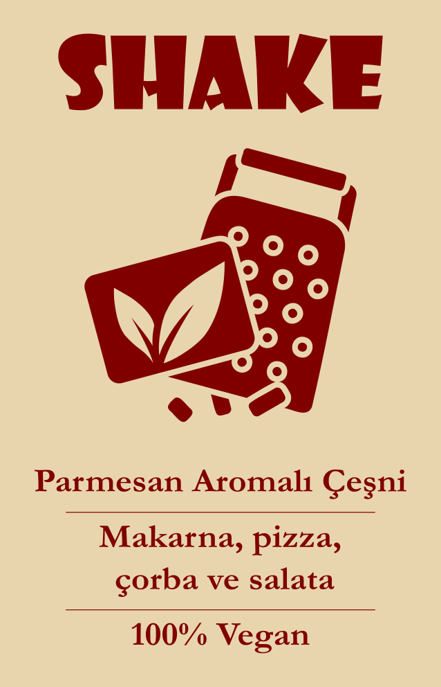 SHAKE ambalaj ön etiketi